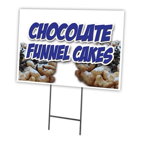 Signmission Chocolate Funnel Cakes Yard & Stake outdoor plastic coroplast window, C-1216-Chocolate Funnel Cakes C-1216-DS-Chocolate Funnel Cakes